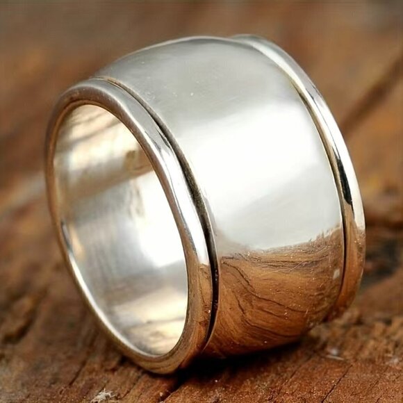 Boho Domed Ring with Bands Funky and Chunky #766 - Picture 3 of 5